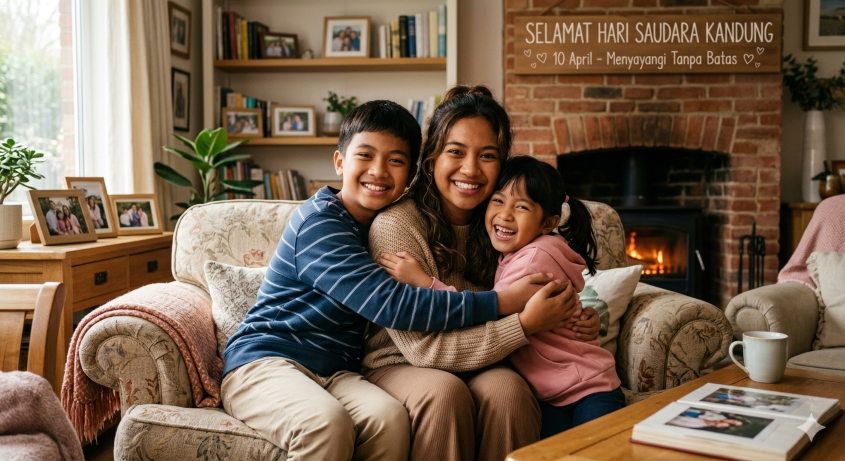 Peringatan 10 April - Hari Saudara Kandung (Siblings Day). (BeritaNasional/Gemini AI-Kiswondari)