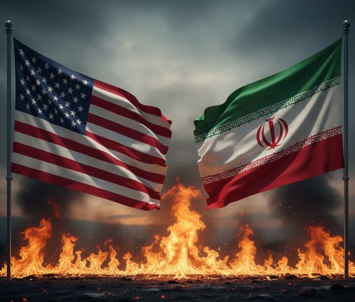 Konflik AS dan Iran. (BeritaNasional/Gemini AI-Kiswondari)
