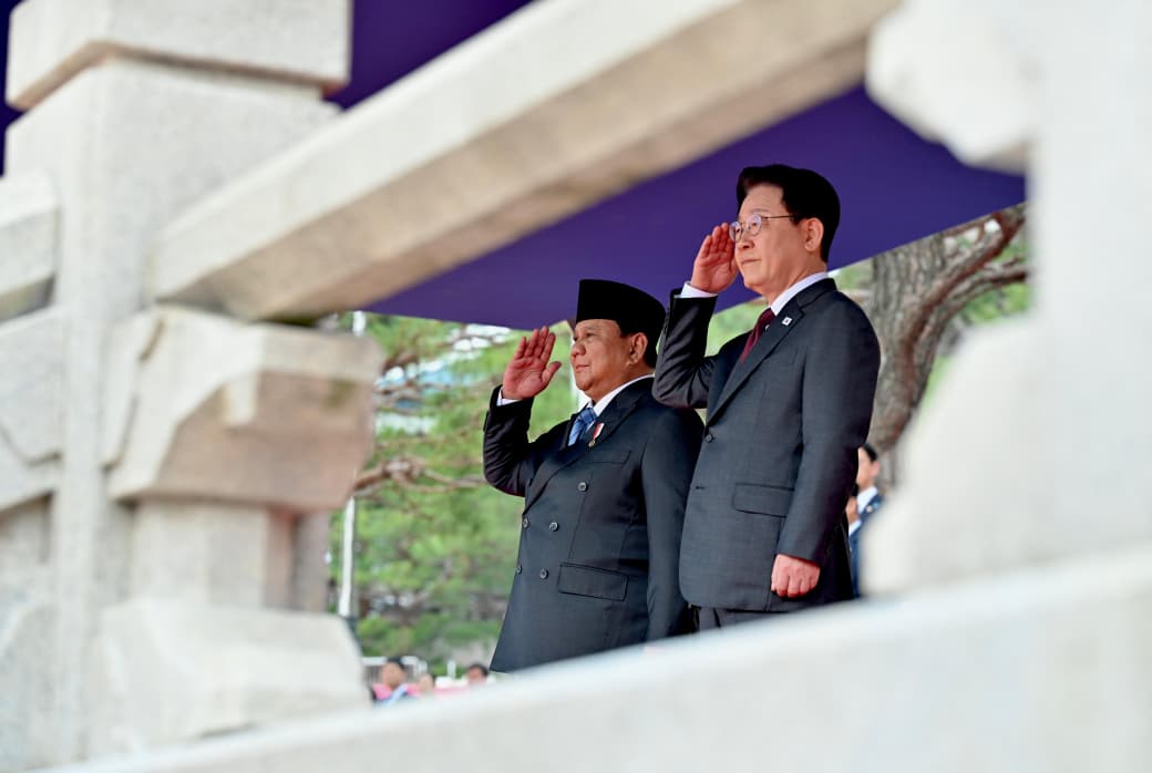 Presiden Prabowo Subianto melakukan pertemuan bilateral dengan Presiden Republik Korea Lee Jae Myung . (BeritaNasional/Setpres)