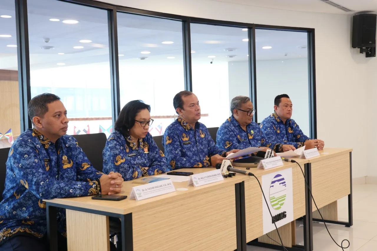 Kepala BMKG, Teuku Faisal Fathani saat memberikan keterangan pers. (Foto/BMKG).