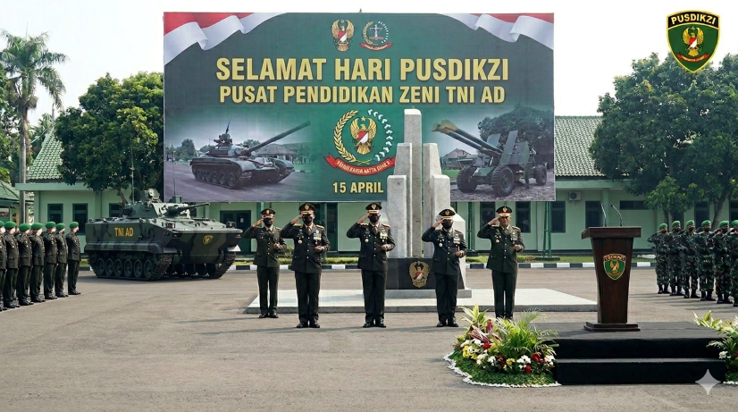 Peringatan 15 April - Hari Pusat Pendidikan Zeni TNI AD (Pusdikzi). (BeritaNasional/Gemini AI-Kiswondari)