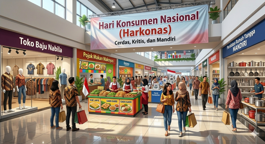 Peringatan 20 April - Hari Konsumen Nasional (Harkonas). (BeritaNasional/Gemini AI-Kiswondari)