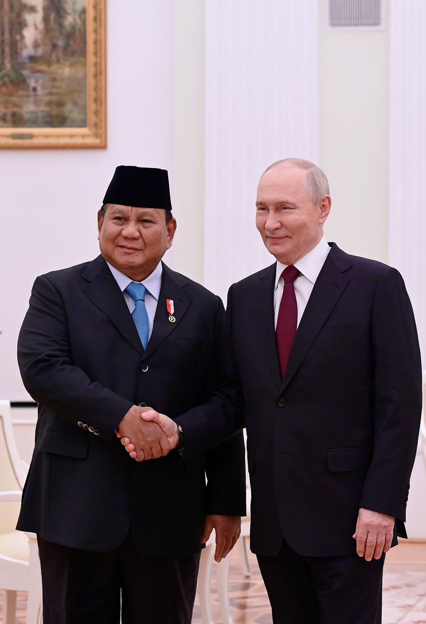 Presiden Prabowo Subianto bertemu Presiden Rusia Vladimir Putin di Istana Kremlin, Moskow, Senin (13/4/2026). (BeritaNasional/BPMI Setpres)