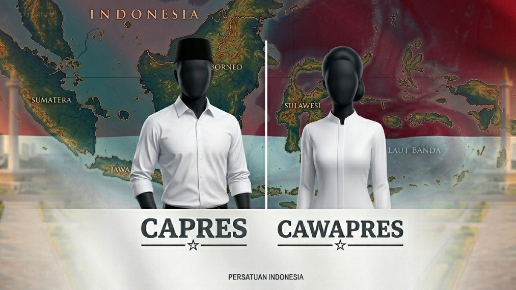 Ilustrasi calon presiden (capres) dan calon wakil presiden (cawapres). (BeritaNasional/Gemini AI-Kiswondari)