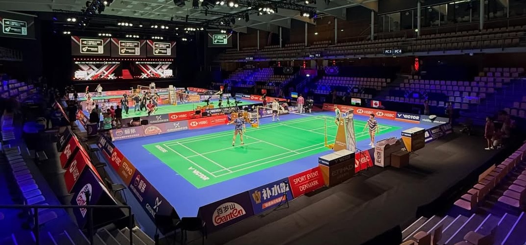 Tim Indonesia Uji Lapangan di Horsens jelang Thomas & Uber Cup. (Foto/badminton.ina)