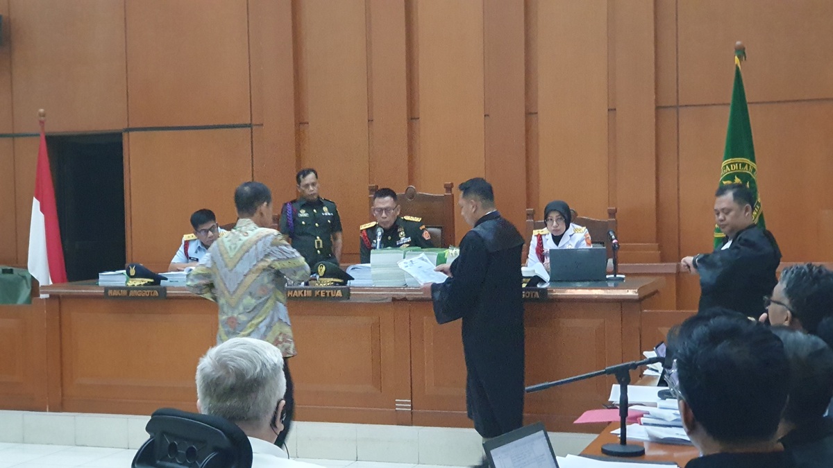 Sidang perkara dugaan korupsi proyek Satelit Slot Orbit 123 BT Kementerian Pertahanan (Kemhan). (BeritaNasional/Bachtiar)