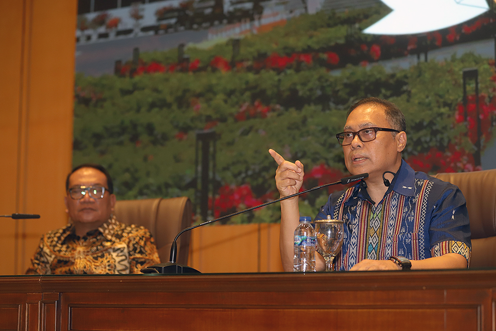 Diskusi KWP bersama DPR bahas dampak geopolitik global perang AS, Israel dan Iran. (BeritaNasional/Elvis Sendouw)