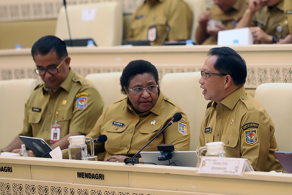 Mendagri Tito Karnavian saat rapat bersama Komisi II DPR. (BeritaNasional/Elvis)