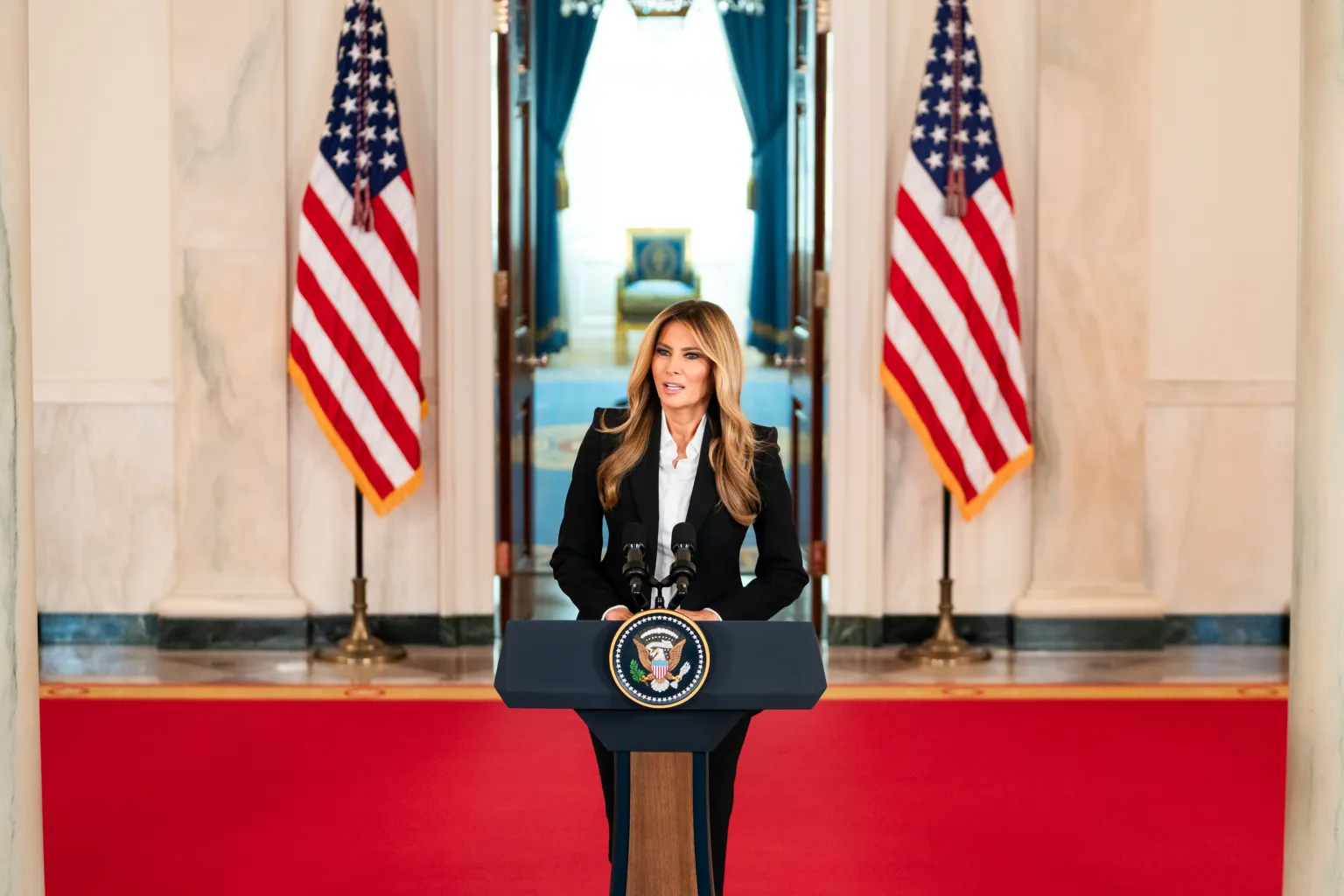 Ibu Negara AS, Melania Trump di Gedung Putih. (BeritaNasional/White House)
