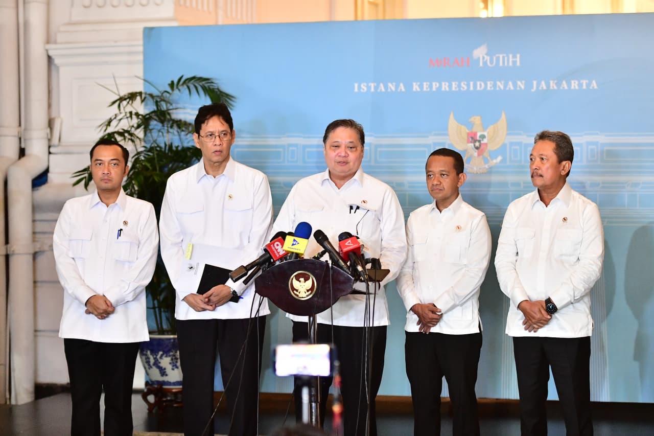 Menteri Koordinator Bidang Perekonomian Airlangga Hartarto usai Rapat Kerja Pemerintah. (Foto/BPMI)
