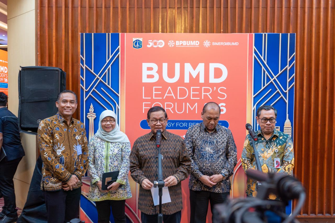 Gubernur DKI Jakarta Pramono Anung dalam BUMD Leaders Forum 2026. (Beritanasional/Lydia)