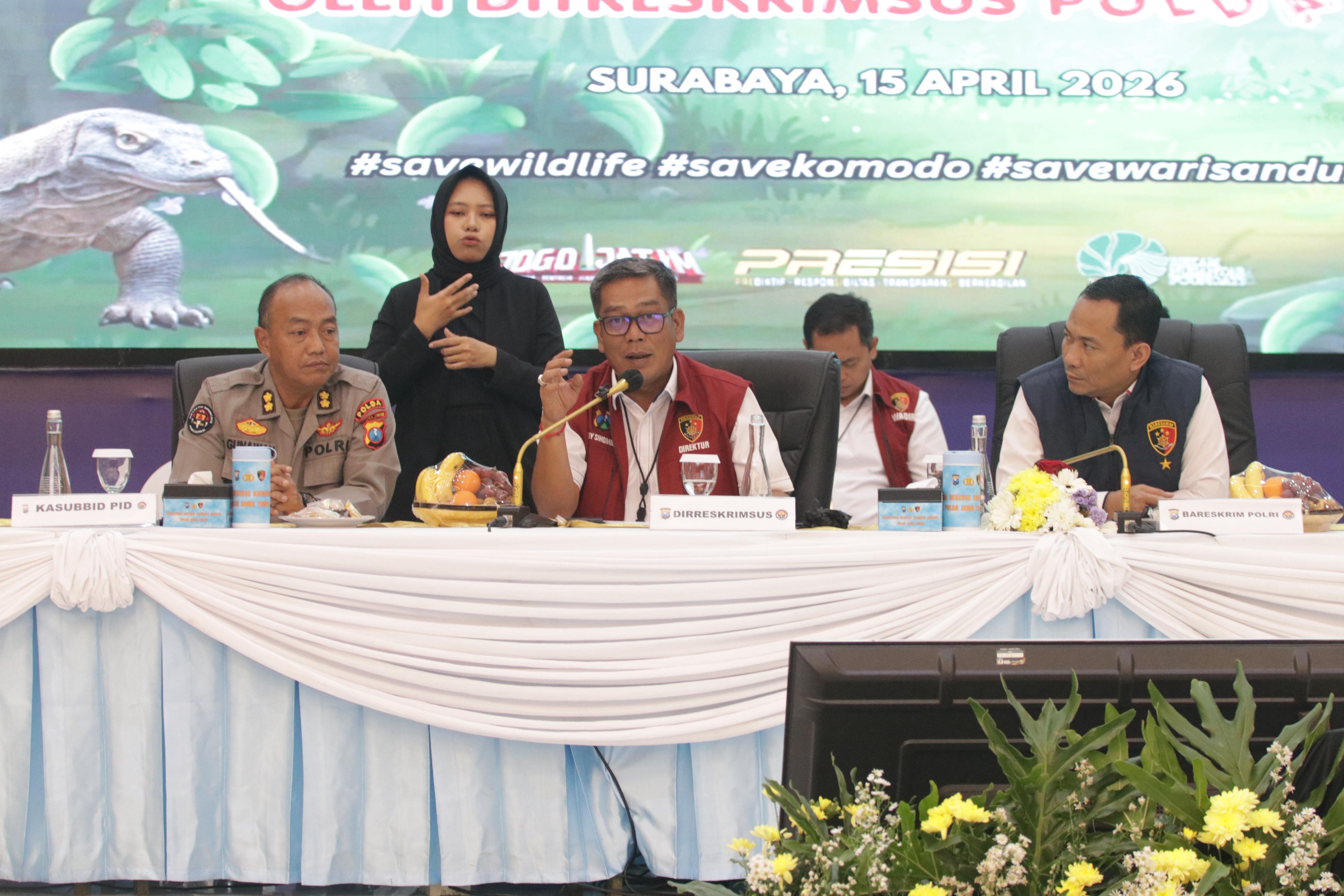 Polda Jatim Ungkap Perdagangan Ilegal Satwa Dilindungi. (Foto/istimewa)