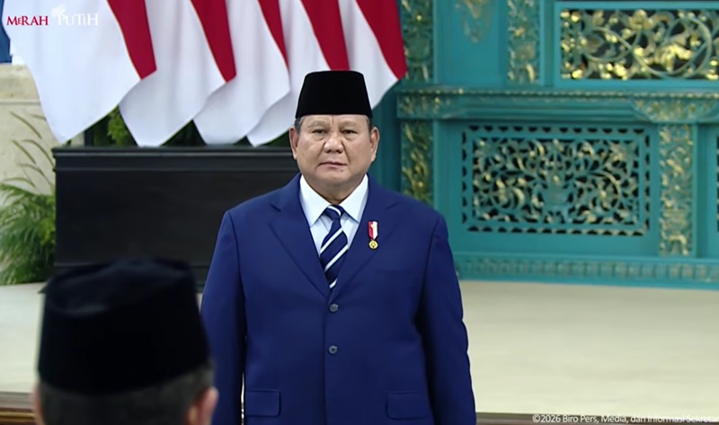 Presiden Prabowo melantik sejumlah pejabat (Foto/Youtube Setpres)