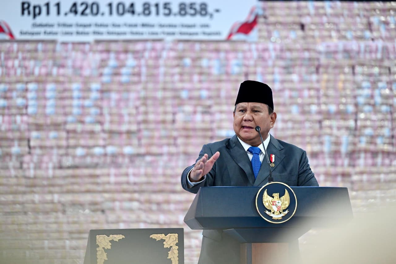 Presiden Prabowo Subianto di Kejagung, Jumat (10/4/2026). (BeritaNasional/BPMI Setpres)
