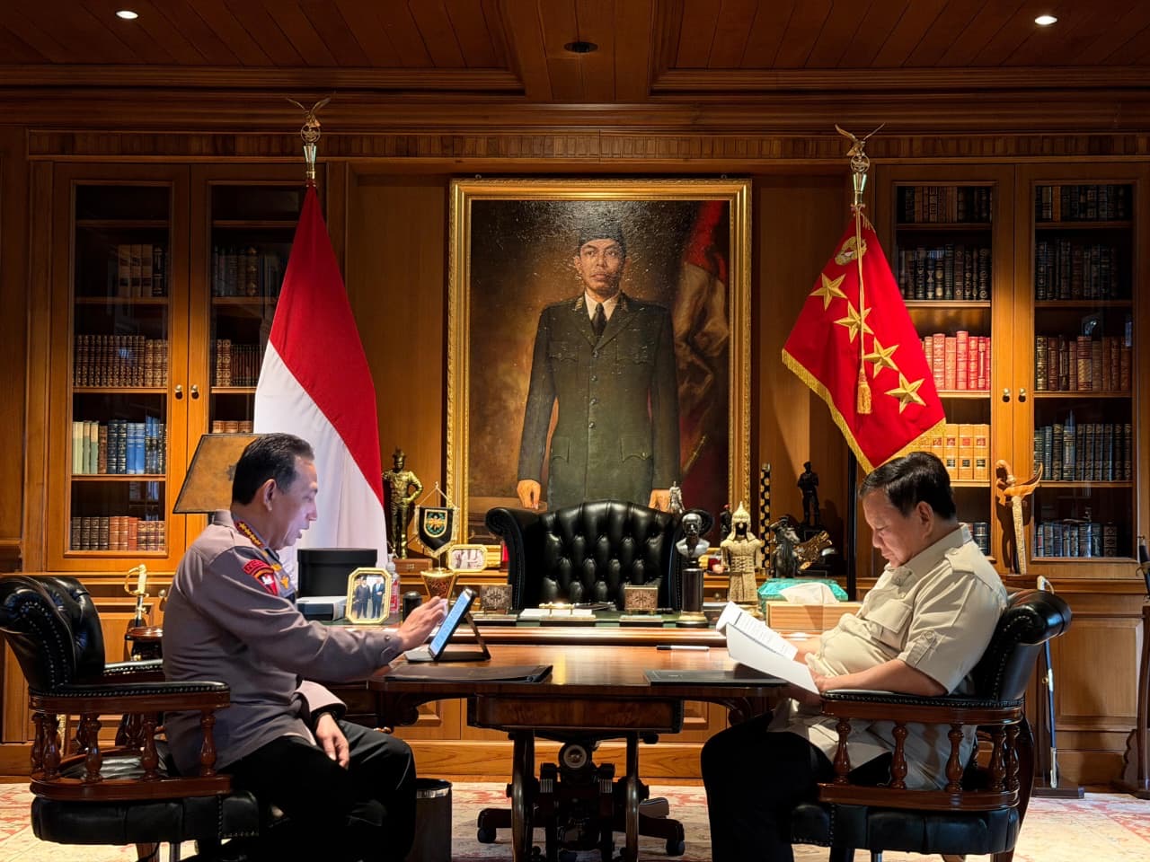 Prabowo Panggil Kapolri di Hambalang, Bahas Keamanan Nasional hingga Program Strategis Polri. (Foto/istimewa).