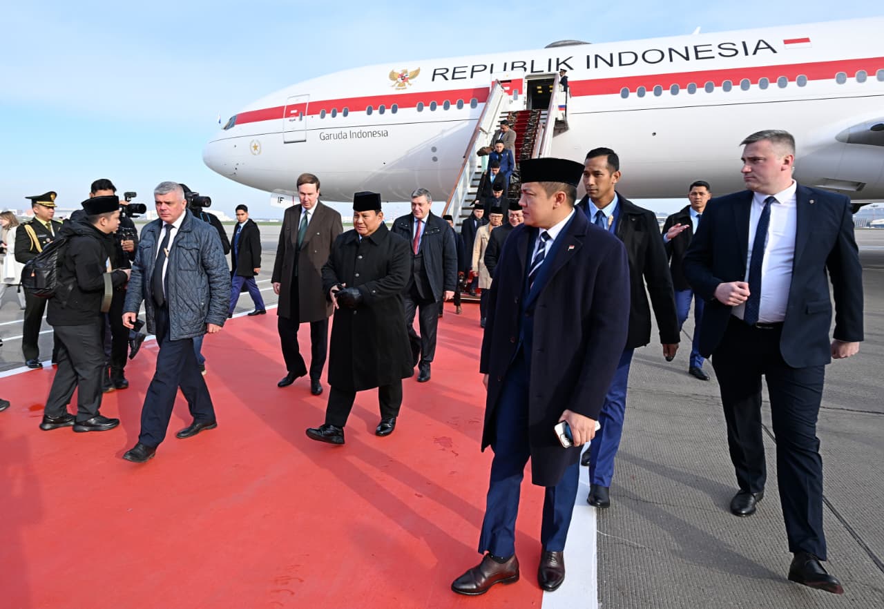 Momen Presiden Prabowo Tiba di Moskow, Rusia. (Foto/doc. Sekretariat Presiden)