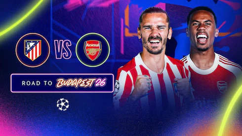 Pertandingan Atletico Madrid vs Arsenal. (Foto/uefa.com)