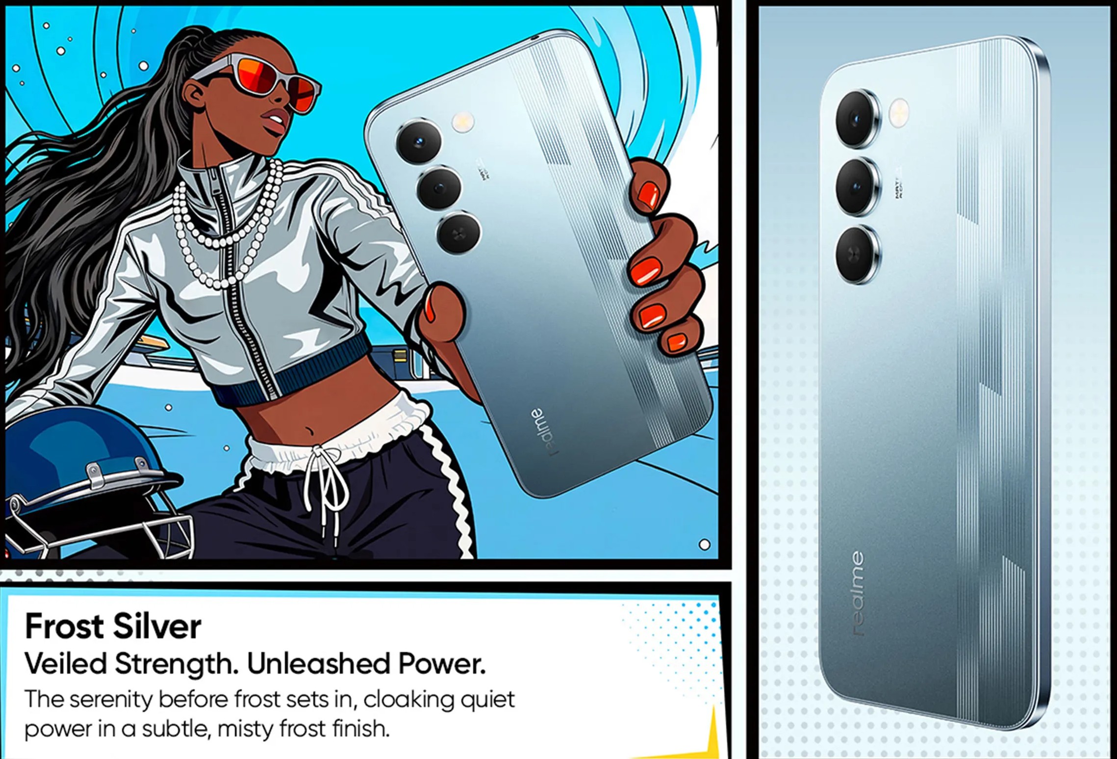 realme Narzo 100 Lite 5G warna frost silver. (BeritaNasional/realme India)
