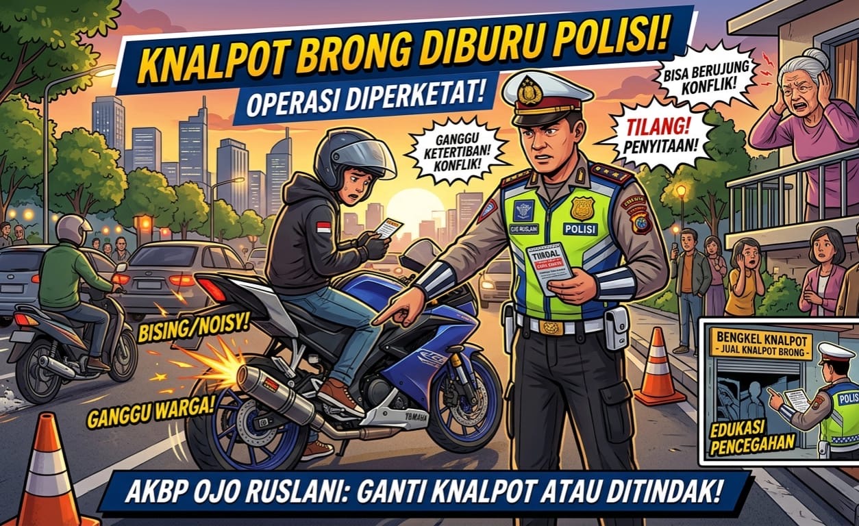 Tak Hanya Razia Jalanan, Polisi Kini Bidik Bengkel Penjual Knalpot Brong. (Foto/Polda Metro Jaya)
