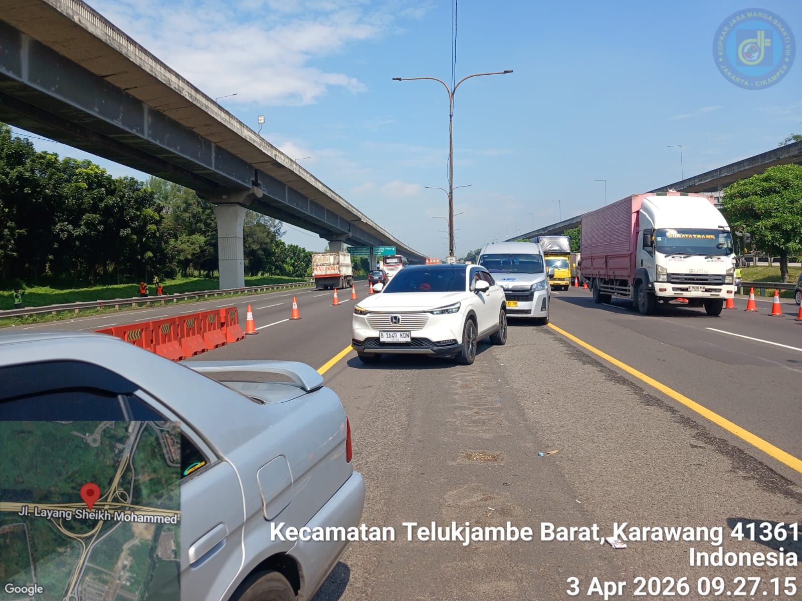 Contraflow Diterapkan di Tol Japek KM 47 hingga KM 66. (Foto/jasamarga)