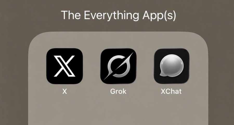 Ilustrasi aplikasi X, Grok, dan XChat. (Foto/Ist)