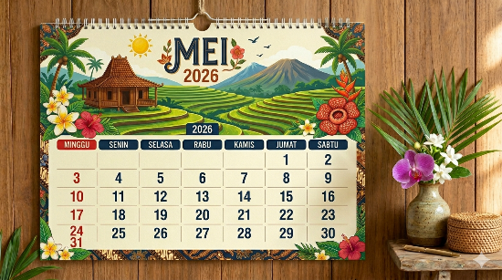 Peringatan 14 Mei - Kalender Mei 2026. (BeritaNasional/Gemini AI)