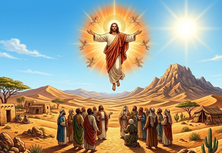 Kenaikan Yesus Kristus/Kenaikan Isa Almasih. (BeritaNasional/Gemini AI)