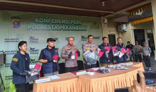 4 Pelaku Pembunuhan Wanita di Pekanbaru Ditangkap. (Foto/Tribratanews)