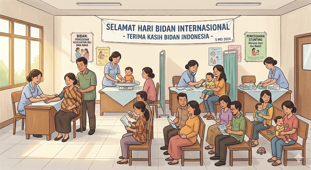 Peringatan 5 Mei - Hari Bidan Internasional (International Day of Midwife. (BeritaNasional/Gemini AI-Kiswondari)