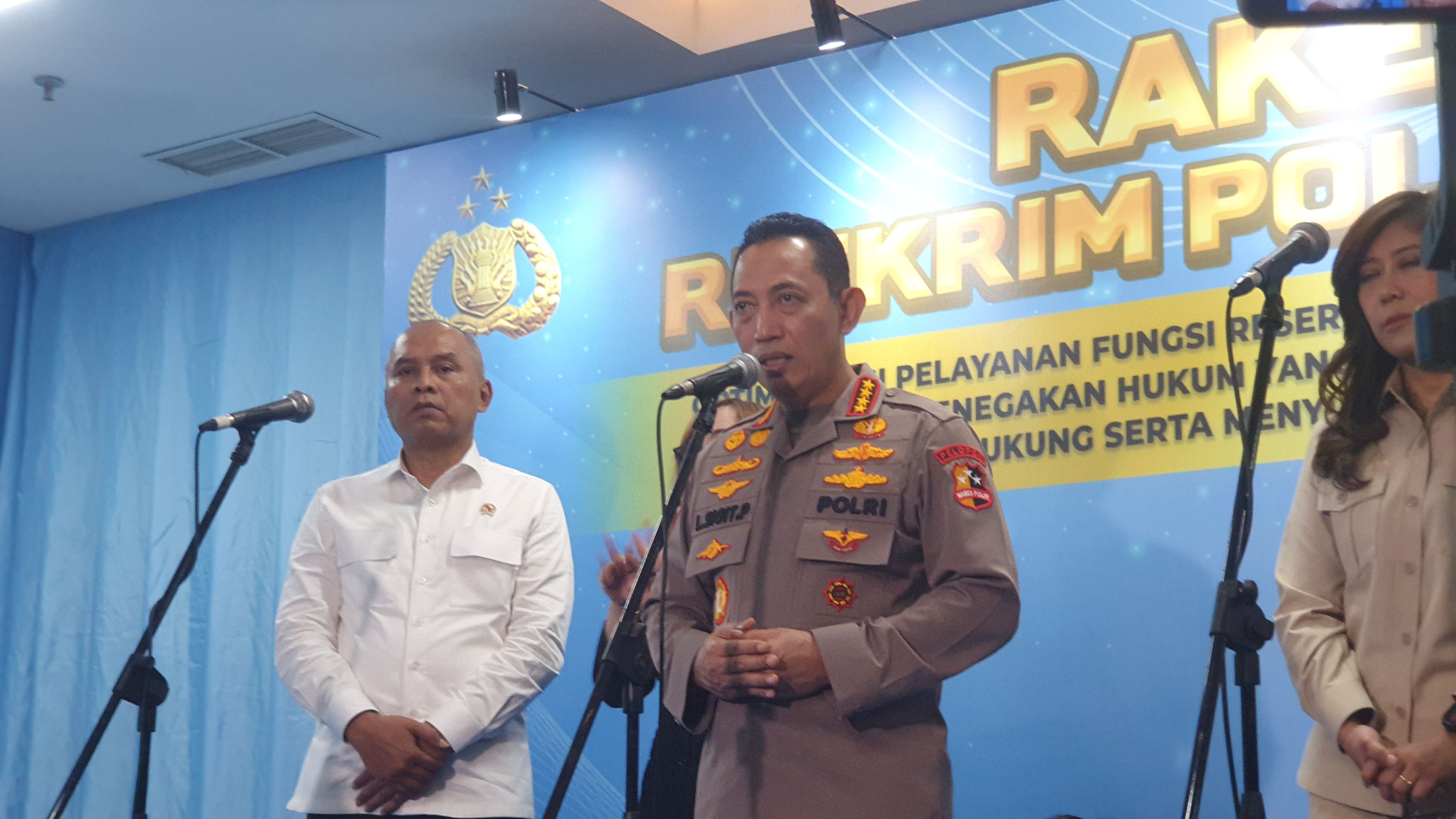 Kapolri Jenderal Listyo Sigit Prabowo dalam Rakernis Bareskrim Polri, Kamis (7/5/2026). (BeritaNasional/Bachtiar)