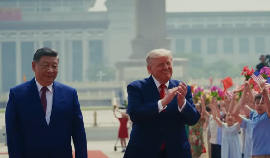 Pertemuan Presiden China Xi Jinping (kiri) dan Presiden AS Donald Trump (kanan) di Beijing, Kamis (14/5/2026). (BeritaNasional/YT White House)