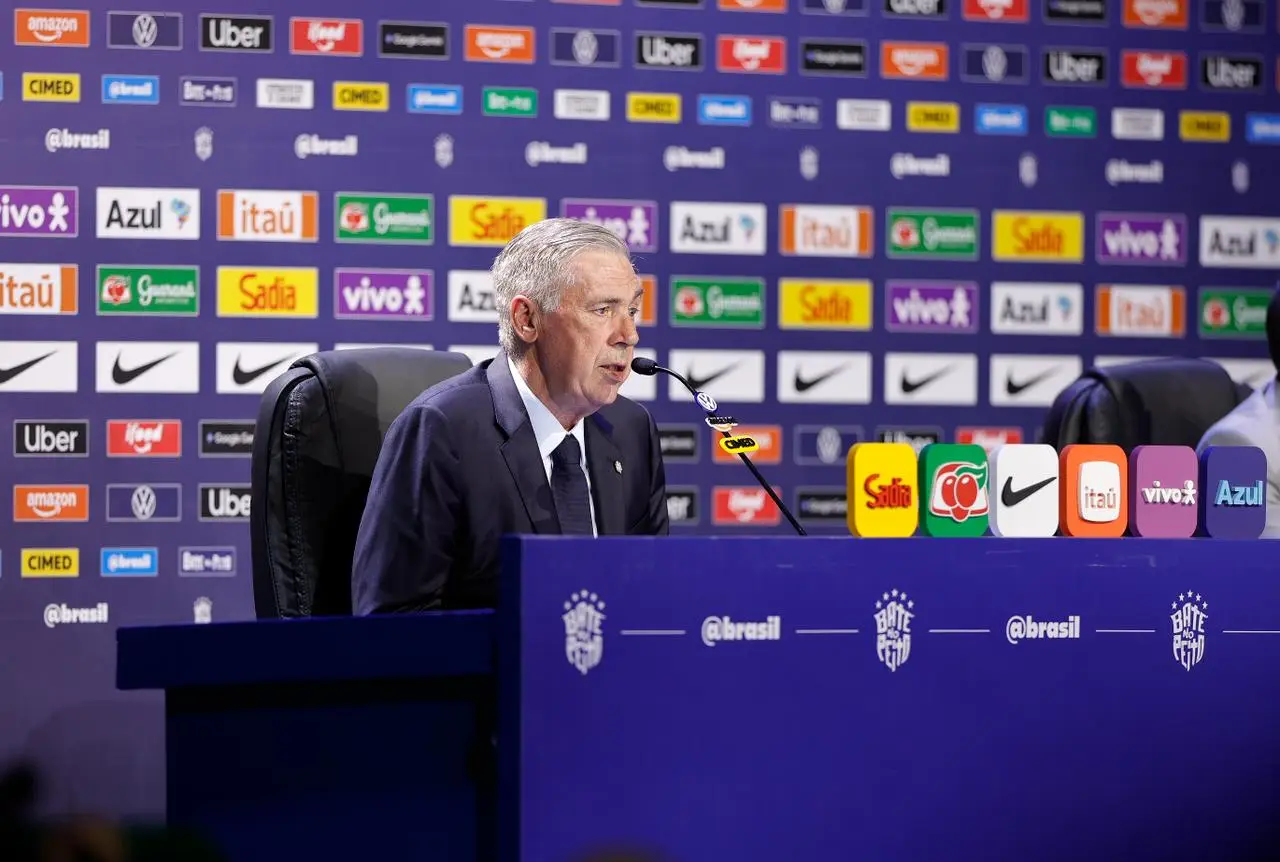 Pelatih Tim Nasional Brasil Carlo Ancelotti. (Foto/CBF).