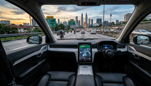 Ilustrasi mobil tanpa pengendara di China. (Foto/Gemini AI)