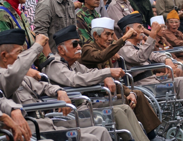 Peringatan 19 Mei - Hari Korps Cacat Veteran Indonesia (Para veteran cacat Indonesia). (BeritaNasional/Dilmil Padang)
