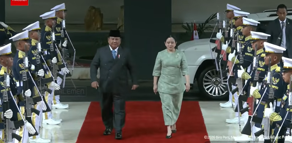 Presiden Prabowo Subianto disambut Ketua DPR Puan Maharani di Gedung Nusantara, Kompleks Parlemen Senayan, Jakarta, Rabu (20/5/2026). (BeritaNasional/YT Setpres)
