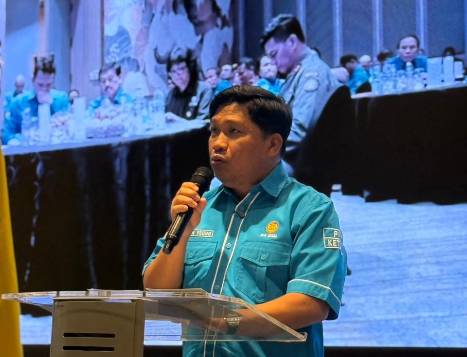 Ketum PP IKA SKMA Irwan (Fecho) Rakernas IKA SKMA 2026 di Hotel Blue Sky, Jakarta, Kamis (21/5/2026). (BeritaNasional/PP IKA SKMA)