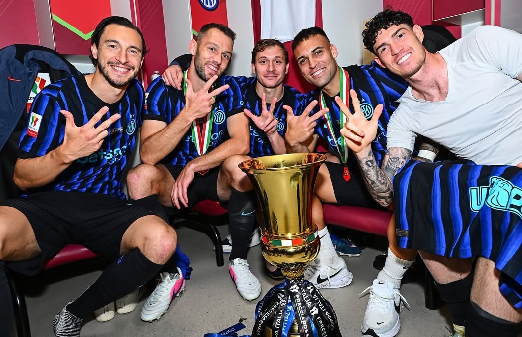 Para penggawa Inter Milan saat menjuarai Coppa Italia musim 2025/2026. (Foto/Instagram Inter Milan)