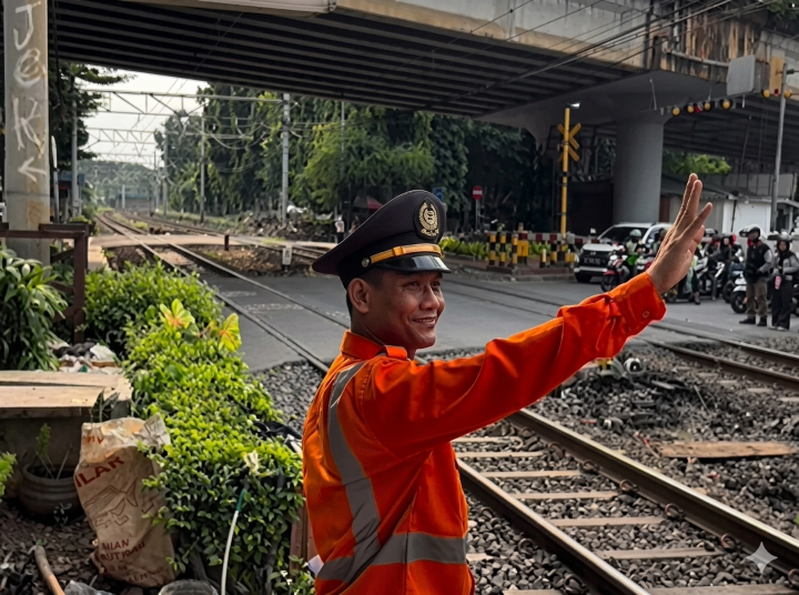 Petugas Penjaga Pintu Perlintasan Kereta. (BeritaNasional/IG KAI Properti)