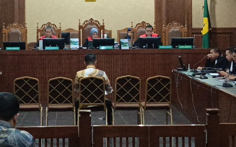 Eks Wamenaker Immanuel Ebenezer atau Noel saat sidang pledoi di Pengadilan Tipikor Jakarta Pusat, Senin (25/5/2026). (BeritaNasional/Bachtiar)