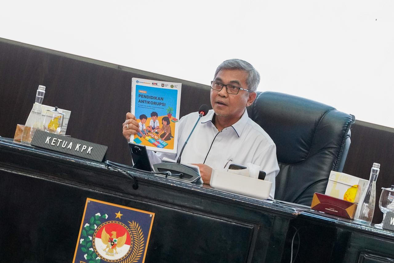 Ketua KPK Setyo Budiyanto luncurkan Buku Panduan dan Bahan Ajar Pendidikan Antikorupsi (PAK). (BeritaNasional/KPK)