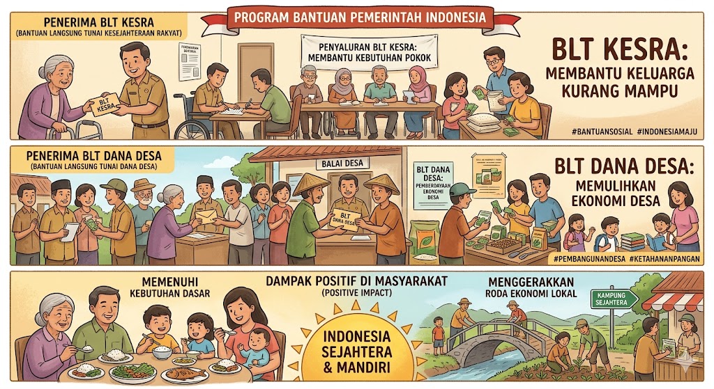 Ilustrasi BLT Kesra dan BLT Dana Desa. (BeritaNasional/Gemini AI)
