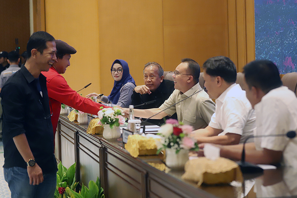 Pimpinan DPR RI terima audiensi perwakilan buruh KASBI. (BeritaNasional/Elvis Sendouw)