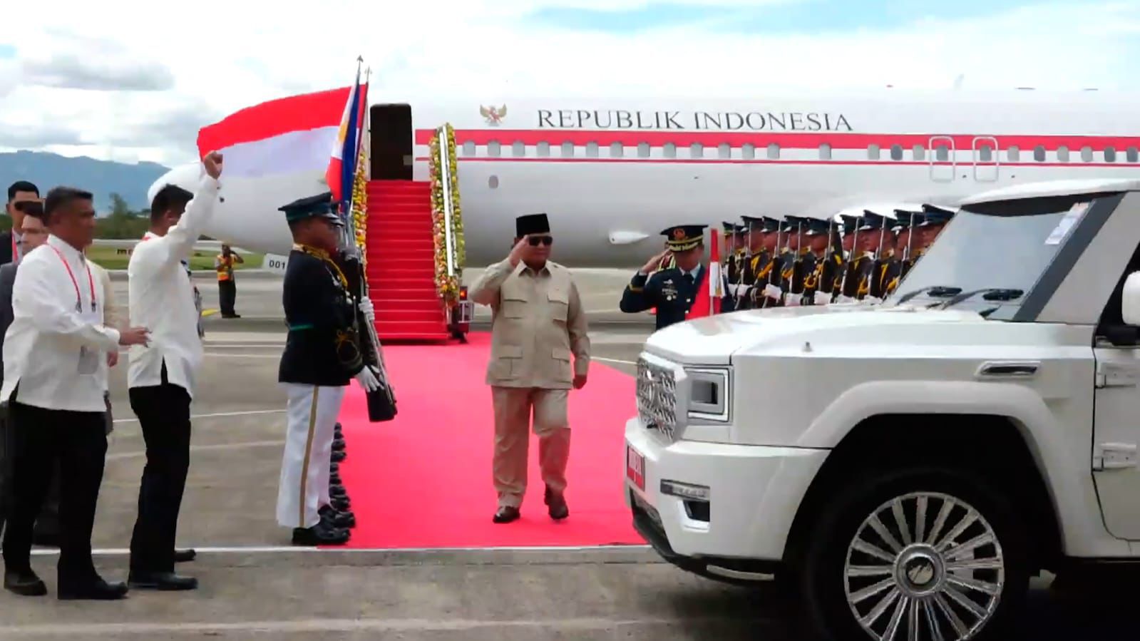 Prabowo Tiba di Filipina Hadiri KTT ASEAN ke-48. (Foto/Tim Media Presiden)