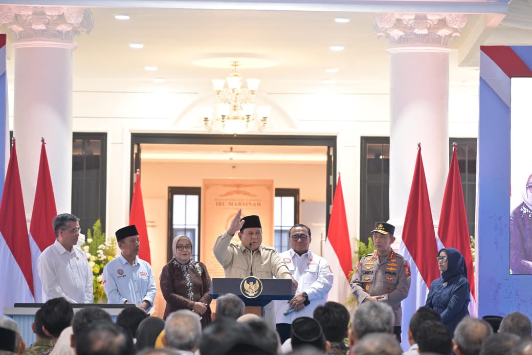 Presiden Prabowo Subianto di Nganjuk Jawa Timur. (BeritaNasional/Setpres)