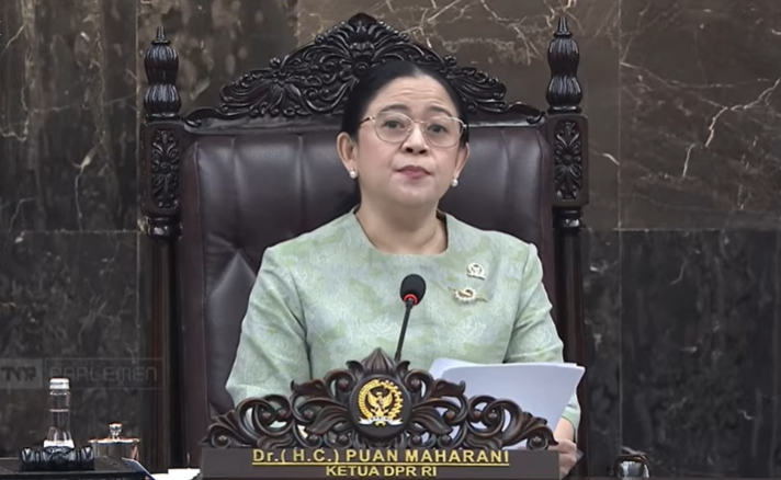 Ketua DPR RI Puan Maharani pimpin Rapat Paripurna yang dihadiri Presiden Prabowo Subianto di Kompleks Parlemen, Senayan, Jakarta, Rabu (20/5/2026). (BeritaNasional/YT Setpres)