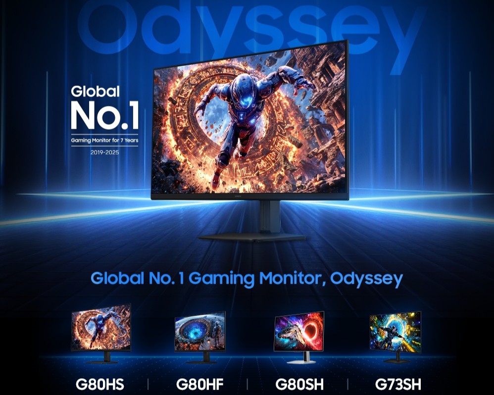 Monitor gaming Samsung Odyssey G7 dan G8 2026 dengan kualitas 6K dan OLED. (BeritaNasional/Samsung Newsroom)