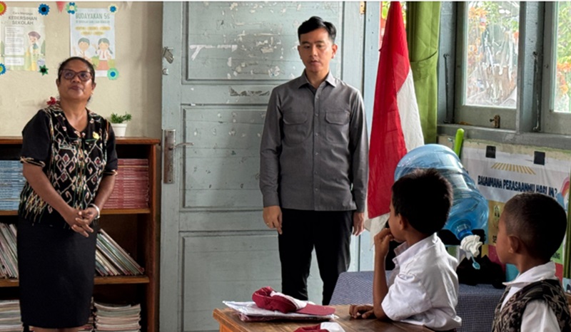 Wapres Gibran Rakabuming tinjau sekolah (Foto/Setwapres)