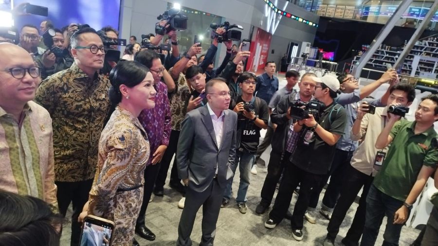 Wakil Ketua DPR RI Sufmi Dasco Ahmad sambangi BEI, Selasa (19/5/2026). (BeritaNasional/Ahda)