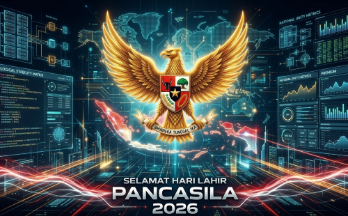Ilustrasi poster Hari Lahir Pancasila 2026. (Foto/Gemini AI)