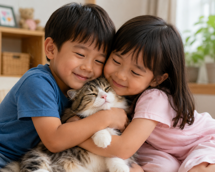 Peringatan 4 Juni - Hari Peluk Kucing Nasional. (BeritaNasional/ChatGPT)